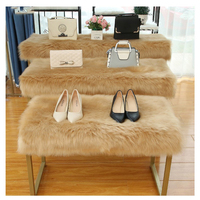 Tapis de présentation en peluche, tapis de sol antidérapant, tapis moelleux en fausse fourrure de mouton rose pour salon