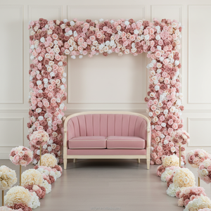 Série <span class=keywords><strong>de</strong></span> Décoration d'Arche en Roses et Pivoines 3D/5D Blanches Personnalisées en Gros : Bouquets Entièrement Roses et d'Hortensias - Product Image 1