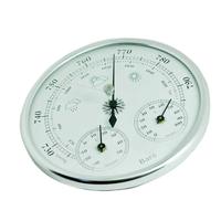 J&R Alliage d'aluminium 3-en-1 Toutes saisons 130mm Manomètre analogique intégré Thermomètre Hygromètre Baromètre OEM/ODM IP55