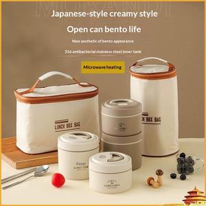 Fabricant chinois de boîtes à lunch thermos en acier inoxydable 316, ensemble de boîtes à lunch multicouches avec récipient alimentaire <span class=keywords><strong>chauffant</strong></span> et sac - Product Image 1