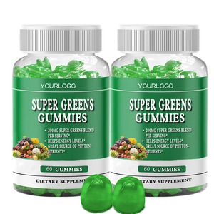 Gummies Super Greens 500 MG <span class=keywords><strong>Moringa</strong></span> biologique Antioxydant Soutien immunitaire Complément alimentaire pour adultes avec superaliments végétaux et fruités - Product Image 1