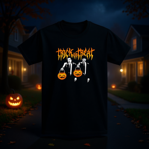 Maglietta promozionale Trick Or Treat Halloween nera da uomo a maniche corte - Product Image 3