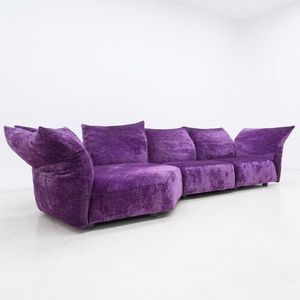 Canapé en forme de pétale, style italien minimaliste, style français, personnalisable, structure tout acier, revêtement en velours chenille, éponge, pour salon - Product Image 4