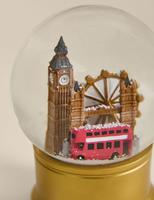 Globe à neige personnalisé avec les monuments de Londres en résine, Big Ben, London Eye, bus à double étage, souvenir pour la décoration de la maison