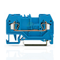 Wagos 280-904, bornier traversant à 2 conducteurs, adapté aux applications Ex I ; marquage central ; rail DIN 35x15 et 35x7.5 bleu