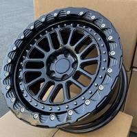 Jantes Beadlock Forgées Sur Mesure 15 17 18 Pouces Noir Brillant 5x114.3 5x120 Jantes en Alliage Concaves pour Voitures SUV Pick-up Tout-Terrain et Course