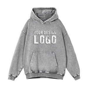 America Fashion Casual Drop Shoulder Oversize <b>Mens</b> <b>Hoodies</b> Autumn Winter Washed Distress Heavyweight Plus Size <b>Men's</b> <b>Hoodies</b> - Product Image 2