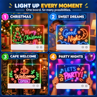 Tableau de dessin LED en acrylique DW52 OEM ODM, 7 couleurs, lumière, DIY, effaçable, tableau de messages, jouet éducatif pour enfants, cadeau