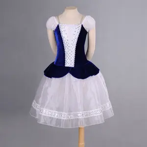 Free Ship!applique for dance costumes Degas Ballerina Costume Romantic Tutu Dress pink Blue Ballerina Costume Navy Romantic Tutu