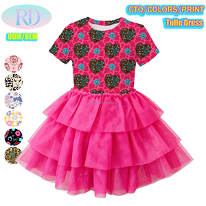 <span class=keywords><strong>Vestito</strong></span> da Principessa in <span class=keywords><strong>Tulle</strong></span> per Bambine, Manica Corta, Personalizzabile con Cartoni Animati, Gonna a 3 Strati in Rete, Abito Tutu Carino per Bambine - Product Image 6
