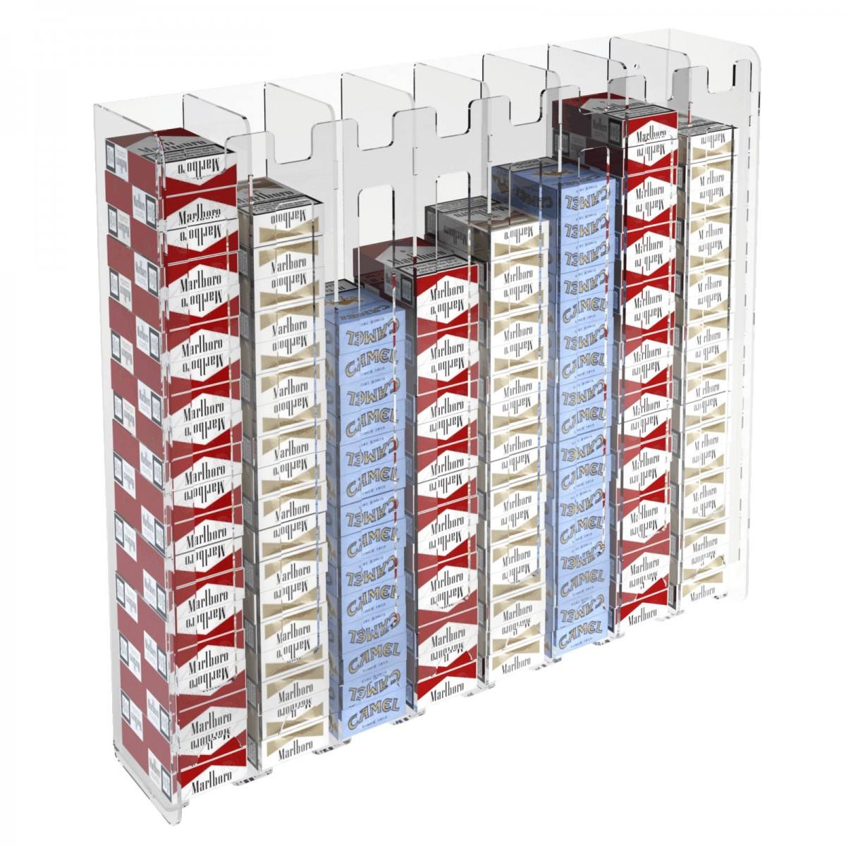 Wall mount acrylic tobacco case holder plastic cigarette hanging rack for convenience store