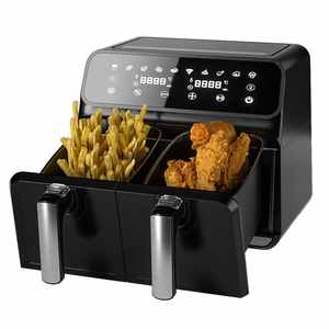 Freidoras de aire inteligentes digitales sin aceite para el hogar, 4L + 4L, doble zona, temperatura ajustable, capacidad de 8L, con cestas dobles - Product Image 2