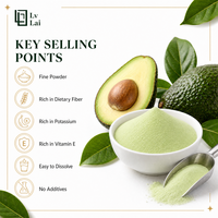 Wateroplosbaar Avocado-extract Avocado Poeder 100% Natuurlijk Voedsel 25 Kilogram in Bulkverpakking voor IJs, Dranken