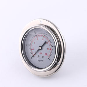 Manómetro Axial de Acero Inoxidable de 75 mm, Resistente a Impactos, con Conector de Cobre y Brida Frontal de Tres Orificios - Product Image 1