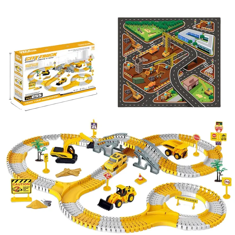 Railway Racing Track Play Sets DIY Toys for Kids Children Assemble Track Bend Flexible Flash Light Car Educational Gifts