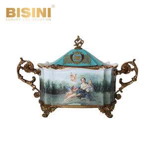 Decorazione Murale <span class=keywords><strong>con</strong></span> Cornice in Rame, Dipinto in Stile Europeo <span class=keywords><strong>con</strong></span> Figure di Corte in Gioco, Raffinata Decorazione da Parete - Product Image 6