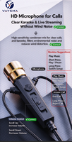 Microphone Lavalier à Fixation Auriculaire pour Karaoké et Diffusion en Direct