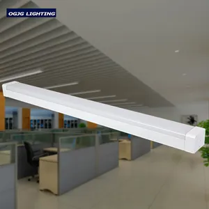 Fábrica suspendido sensor de movimiento de aluminio batten iluminación fluorescente 40w 60w 80w de la escuela anti-glare led envolvente luz de techo