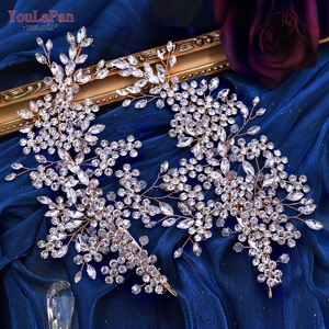 YouLaPan HP253 Crystal Flower Bridal <strong>Hair</strong> <strong>Pieces</strong> Sparkling Rhinestone Wedding <strong>Hair</strong> Accessories for Brides and <strong>Bridesmaids</strong> - Product Image 2