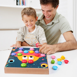 Jouets éducatifs Montessori en bois pour enfants, jouets en <span class=keywords><strong>mosaïque</strong></span> pour garçons et filles - Product Image 4