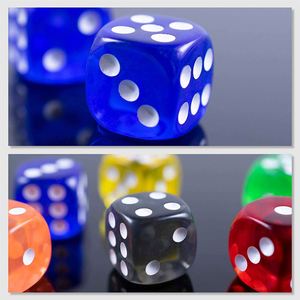 Venta al por mayor de fábrica: Dados acrílicos D6 de 16 mm transparentes de colores con esquinas redondeadas para juegos de mesa, aprendizaje de matemáticas y uso en el aula. - Product Image 4