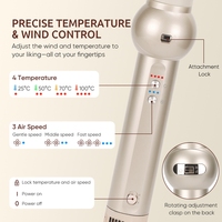 Sèche-cheveux multifonctionnel, brosse coiffante, sèche-cheveux à air, styler avec 6 embouts pour le coiffage des cheveux