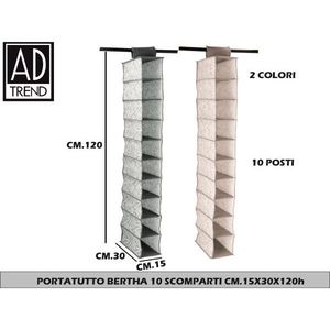 Bertha 10 Compartment <b>Hanging</b> Closet <b>Organizer</b> 15 X 30 X 120 cm (H) <b>Storage</b> Unit - Product Image 1