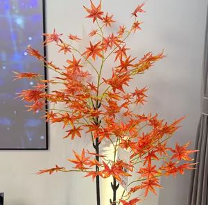 인공 붉은 단풍 나무 1.3m-1.8m 플라스틱 분재 인공 일본 붉은 잎 식물 - Product Image 3