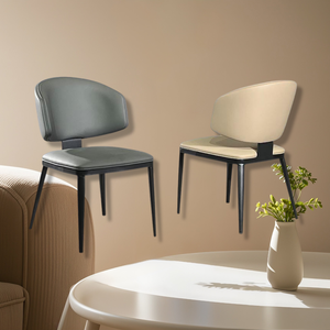 Simple y elegante arena negra acero al carbono madera maciza estilo "Bahía" garra de gato cuero comedor y muebles de hotel aplicables - Product Image 3