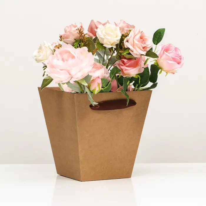 wholesale paper bag design flower bouquet gift box Custom High Quality Cardboard Single Box Flower Box