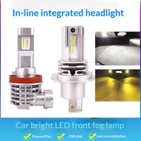 Ampoules LED automobiles à lumière jaune, phares à faisceau haut et bas, feux de moto intégrés sans fil à laser