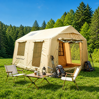 Tente Gonflable pour Camping en Plein Air, Ensemble Complet d'Équipement pour Nuitée en Plein Air, Tente Style Cottage à Une Chambre et Un Salon en Tissu Oxford