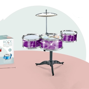 Juego de batería de jazz miniatura al por mayor para niños, kit de batería de rock de simulación, instrumento musical de percusión para niños, juguete para tiendas de juguetes y guarderías - Product Image 4