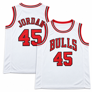 Camiseta <span class=keywords><strong>de</strong></span> Baloncesto Bordada al por Mayor para Hombre, Estilo Retro <span class=keywords><strong>Jordan</strong></span>, Múltiples Colores Opcionales, Transpirable y <span class=keywords><strong>de</strong></span> Secado Rápido - Product Image 6