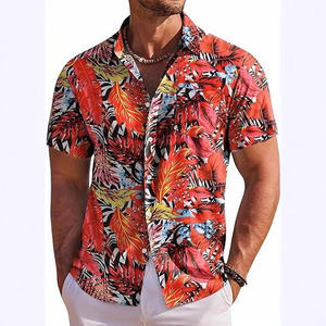Camisa <span class=keywords><strong>Hawaiana</strong></span> de Manga Corta para Hombre, Nueva de Verano, Poliéster con Estampado Digital 3D Floral, Lavable a Máquina - Product Image 1