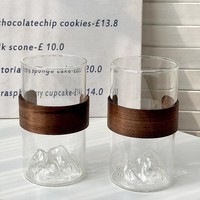 Tasse à café suspendue rétro en verre, tasse à eau, faite à la main, style américain, pour latte, thé, boisson froide, isolée