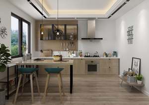 ตู้ครัวไม้ลามิเนตสไตล์ญี่ปุ่น ผลิตตามขนาดที่ต้องการ เฟอร์นิเจอร์ร้านอาหาร ผลิตในจีน กันน้ำ เป็นมิตรกับสิ่งแวดล้อม - Product Image 2