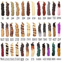 Tresses françaises 22 pouces, boucles françaises, tresses au crochet, extensions de cheveux synthétiques pré-étirées, mèches, tresses