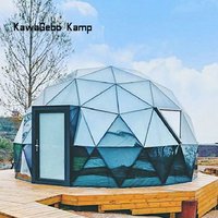Kawagebo Kamp 5M verre fête salon professionnel de luxe Camping en plein air glamping Igloo hôtel serre rougeoyant dôme géodésique tente maison