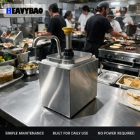 Distributeur de sauce et de sirop carré en acier inoxydable Heavybao 2L, en acier inoxydable SS304, pour comptoir, restaurant, snack-bar, café, cuisine commerciale