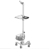 Chariot médical pour tablette à hauteur réglable, chariot pour iPad, chariot médical pour échographie portable avec verrou antivol