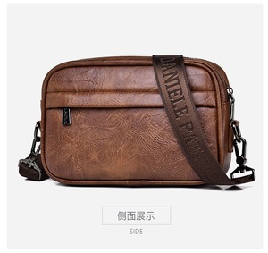 PU Leather Crossbody <b>Bag</b> Cell Phone Purse Luxury Leather Messenger <b>Bag</b> Genuine Leather Shoulder <b>Bag</b> for Men - Product Image 2