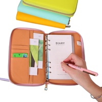 Nueva Carpeta de Cuero Clásica para Oficina, Escuela, Estudiantes, con Cierre, Hojas Sueltas, para Cuadernos, Artículos de Papelería, Personalizable