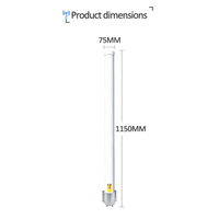 Antenne omnidirectionnelle à gain élevé 10dBi 2.4g/2.4ghz pour point d'accès sans fil extérieur, longue portée, couverture à 360 degrés, portée de 50 km