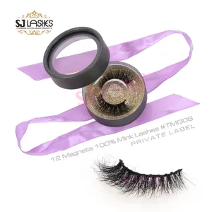 Hot Selling Best Waterproof Mink Eye Lash Mink Magnetic eyelashes Liquid Eyeliner Eyelash 5 Magnets False Eyelash