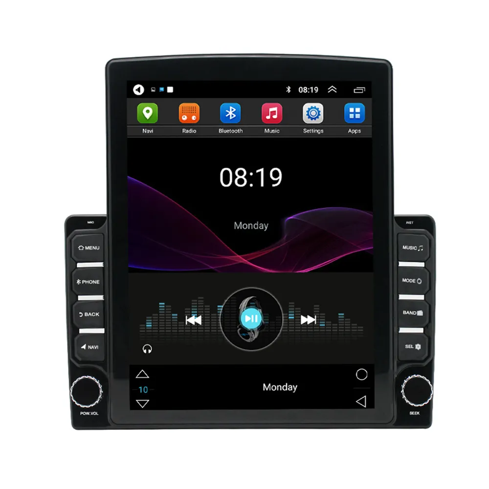 Radio con pantalla táctil Vertical para coche, Radio estéreo con GPS, WiFi, USB, FM, AUX, Control en el volante, 9,5 pulgadas, Android, 2Din