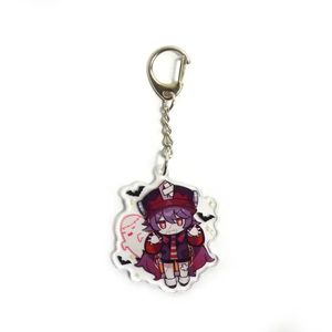 Animation Anime <span class=keywords><strong>Genshin</strong></span> Impact Hutao Diluc Xiao <span class=keywords><strong>Qiqi</strong></span> Mona Tartaglia Kawaii Halloween Noël Cartoon Acrylique Porte-clés Pendentif - Product Image 2