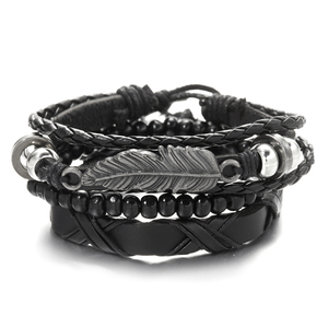 Lot de 6 Bracelets Punk en <span class=keywords><strong>Cuir</strong></span> Véritable pour Hommes <span class=keywords><strong>et</strong></span> Femmes, avec Breloques <span class=keywords><strong>et</strong></span> Perles en <span class=keywords><strong>Bois</strong></span>, Accessoires de Bijoux Manchette Tendance - Product Image 6