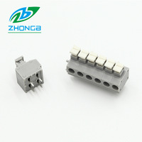 Borne de pression sans vis Zhongbo ZB235V pour carte PCB, conducteur de 0,7 mm, espacement de 5,0 mm, ignifuge et résistant au feu KF