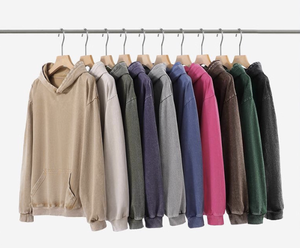 Sudadera con Capucha Vintage de Alto Gramaje con Efecto Desgastado - Lavado con Spray Efecto Mármol y Lavado Ácido, Sudadera con Capucha de Moda Otoño-Invierno - Product Image 1